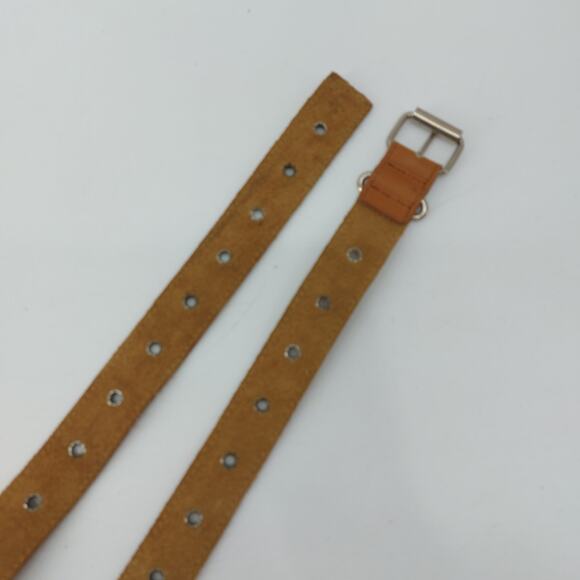 Womens Double Wrap Leather Belt Brown Boho One Size Grommet - Picture 4 of 10